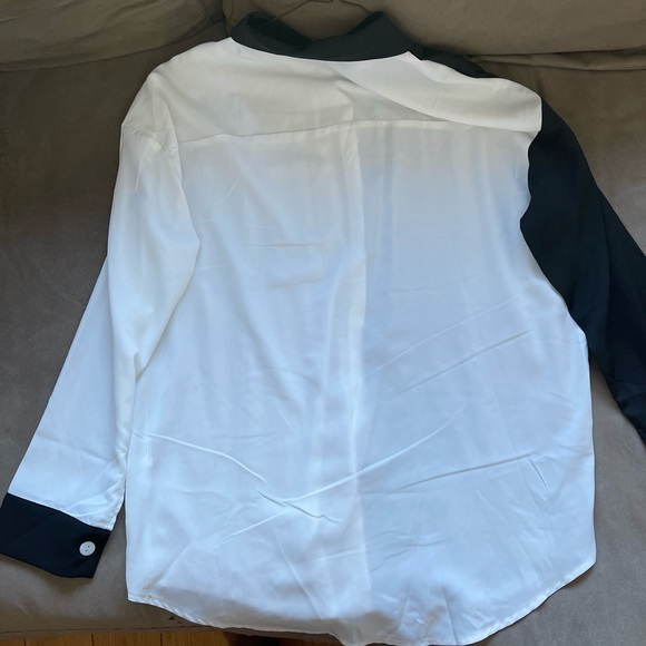 Black White SHEin Button Down Blouse - Picture 2 of 2
